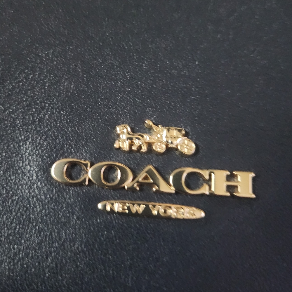 Coach Full Size Klare Bag In Navy Blue With Woven Front. - Picture 5 of 15